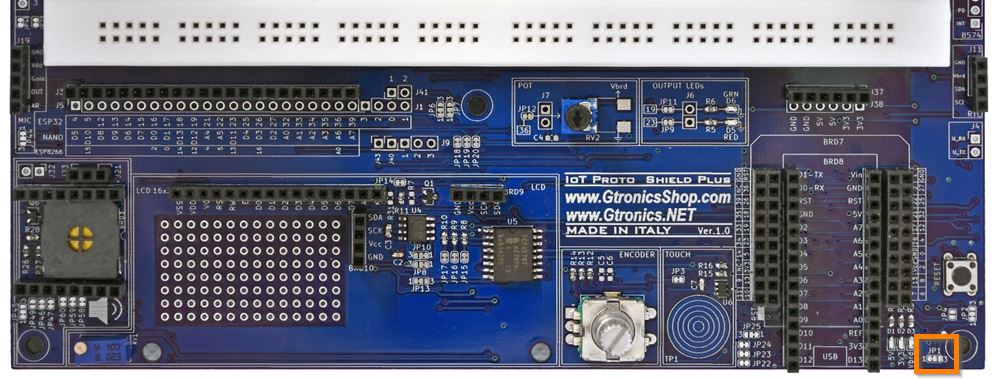 JP1 on the IoT Proto Shield Plus