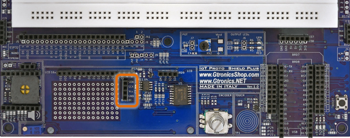 BRD10 OLED DISPLAY 128x32 header of the IoT Proto Shield Plus 