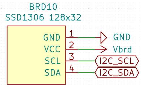 Schematic of the IoT Proto Shield Plus BRD10 OLED DISPLAY 128x32 header