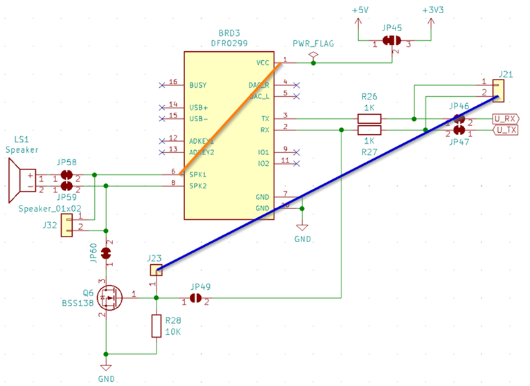 Schematic of the SPEAKER section of the IoT Proto Shield Plus