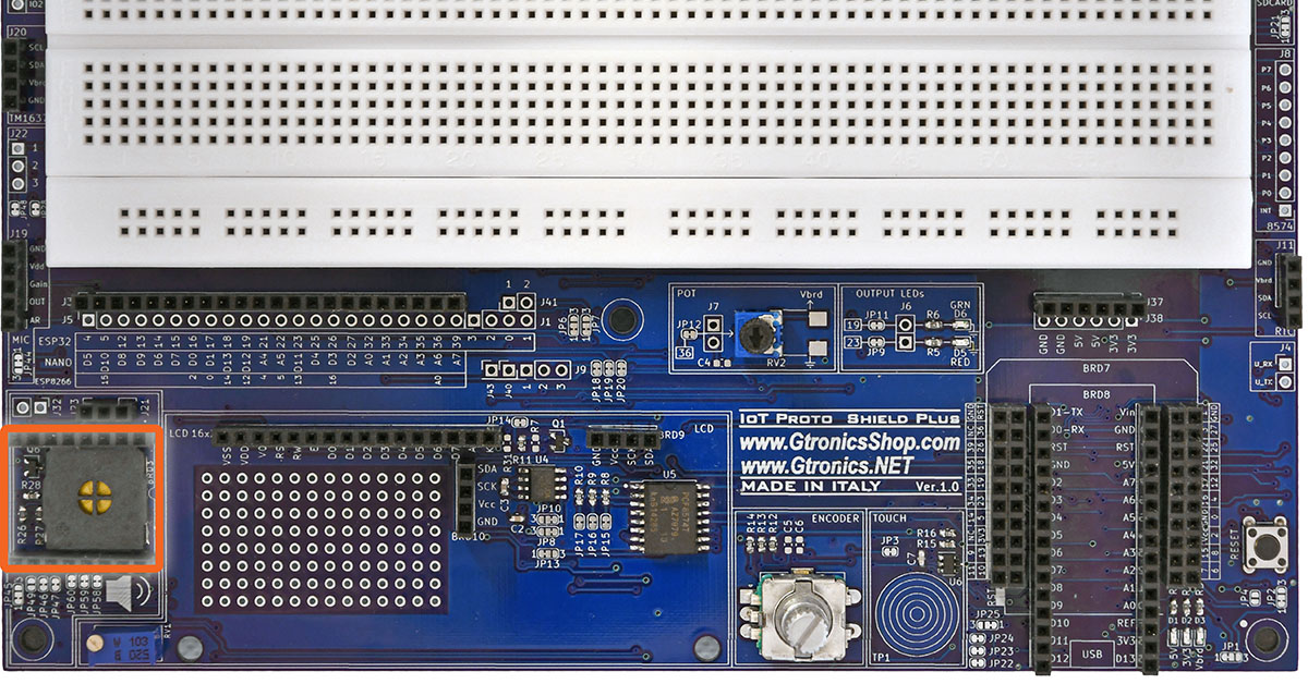SPEAKER section of the IoT Proto Shield Plus