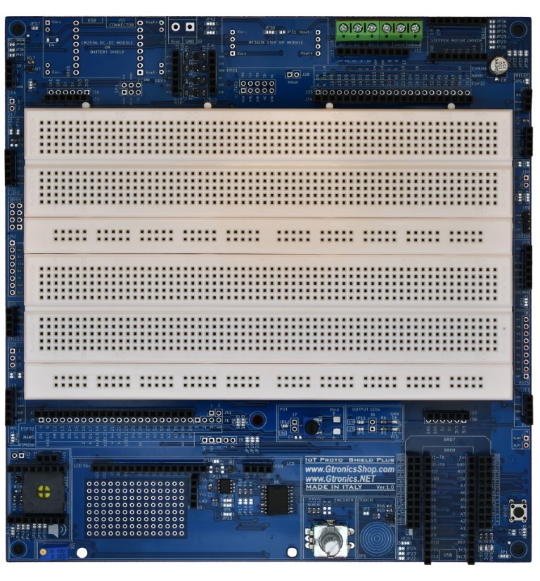 Top view of the IoT Proto Shield Plus