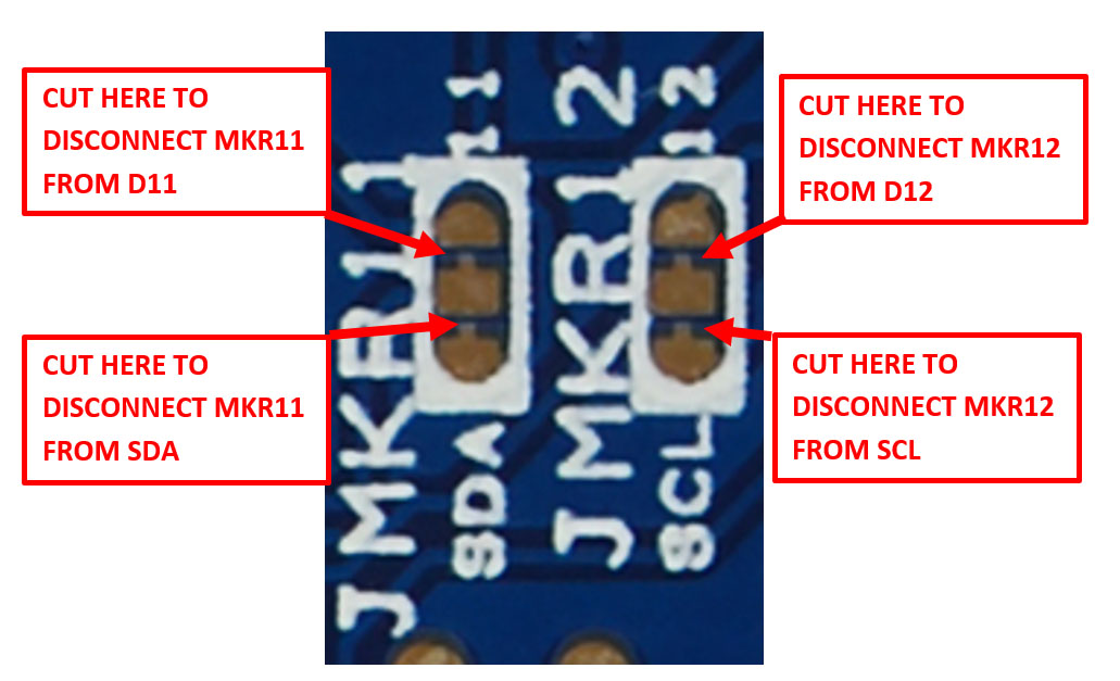 Routing the MKR2UNO Plus I2C signals