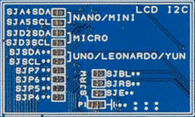 Proto Shield Plus LCD configuration jumpers