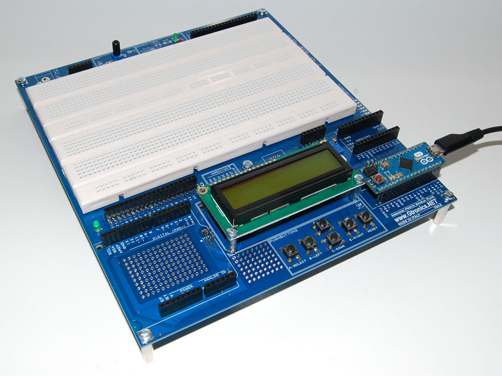 The Proto Shield Plus with the Arduino MICRO