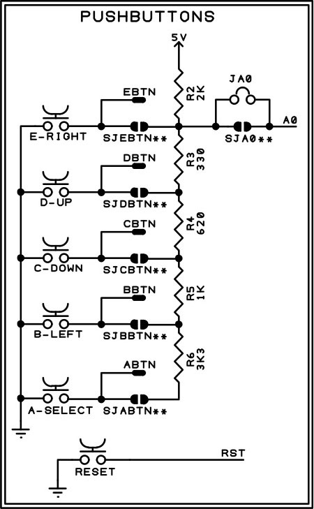 Proto Shield Plus Push Buttons Schematics