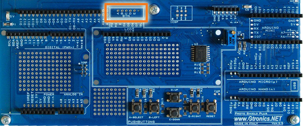 Proto Shield Plus Pushbuttons digital pads
