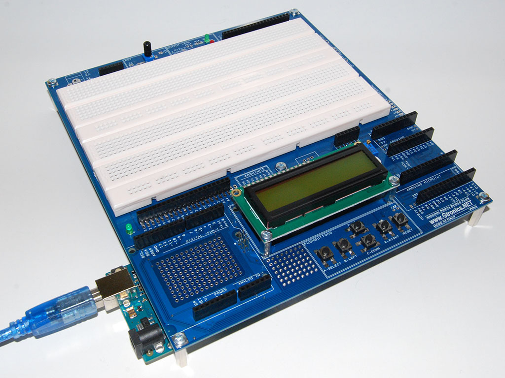 The Proto Shield Plus with Arduino UNO board