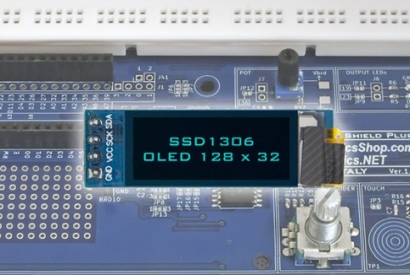 USING AN SSD1306 128x32 OLED DISPLAY (I2C type) WITH THE IoT PROTO SHIELD PLUS